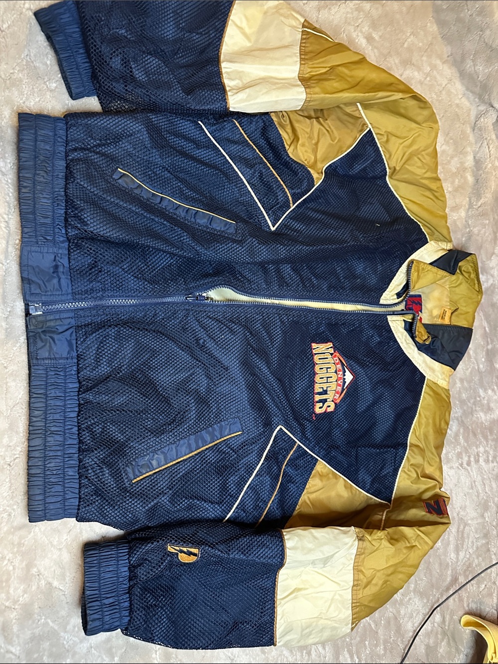 Denver nuggets Gold & White Men's Color-Block Windbreaker